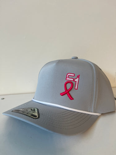P421 Silver/White Rope w/ Breast Cancer On1 Logo