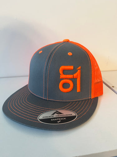 4D3- Graphite/Neon Orange w/ Neon Orange ON1  Logo