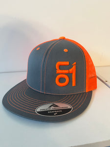 4D3- Graphite/Neon Orange w/ Neon Orange ON1  Logo