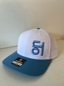 112 White/Columbia Blue with Columbia Blue ON1 Logo
