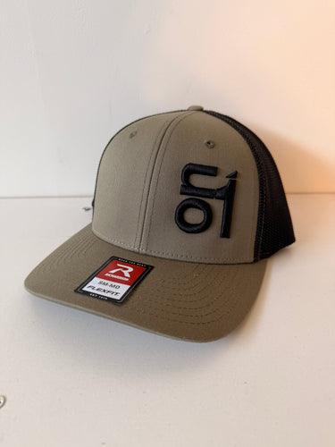 RICHARDSON 110 OLIVE GREEN w/ BLACK ON1 Logo