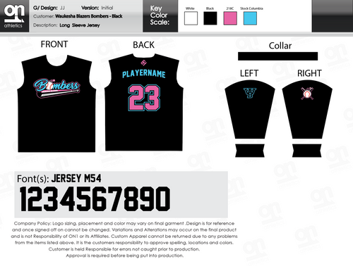 Bombers Black Long Sleeve Jersey