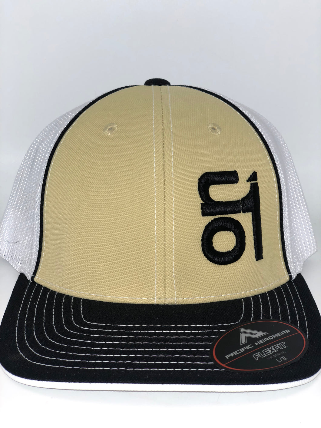 Black ON1 Logo- White Mesh/ Vegas Gold Crown/ Black Brim