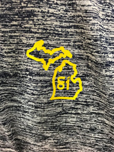 Mens Navy 1/4 Zip w/ Michigan yellow ON1 logo- Long Sleeves