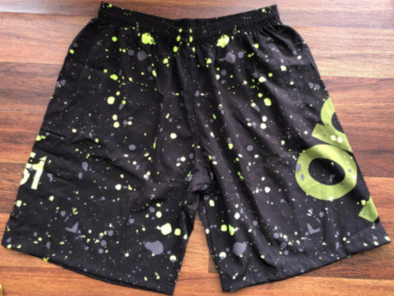 Black Neon Splatter Full Dye Shorts