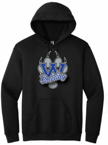 West Bowling- Black/ Hooded Sweatshirt / Center design
