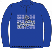 West Bowling- Blue / Long Sleeve 1/4 Zip / Repeat design