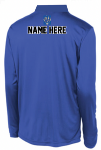 West Bowling- Blue / Long Sleeve 1/4 Zip / Repeat design